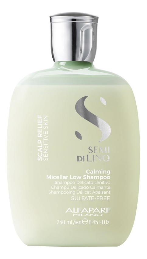 Alfaparf Milano Успокаивающий мицеллярный шампунь для волос Semi Di Lino Scalp Relief Sensitive Skin Calming Micellar Low Shampoo Шампунь 1000ml